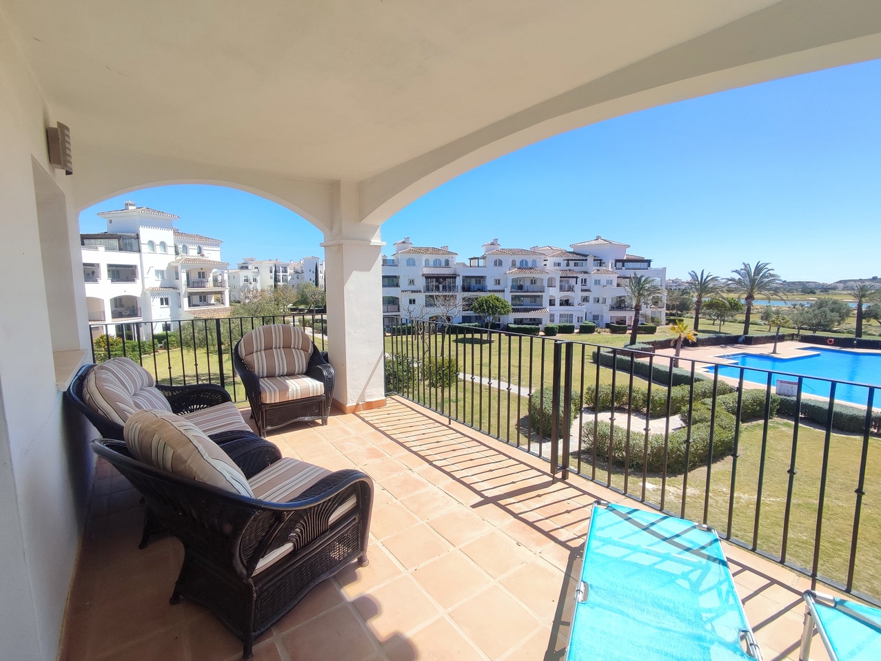 Terrace in apartment for sale in Hacienda Riquelme Golf Resort