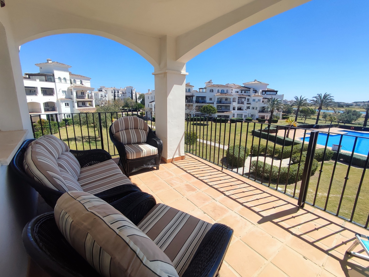 Pool area in apartment for sale in Hacienda Riquelme Golf Resort
