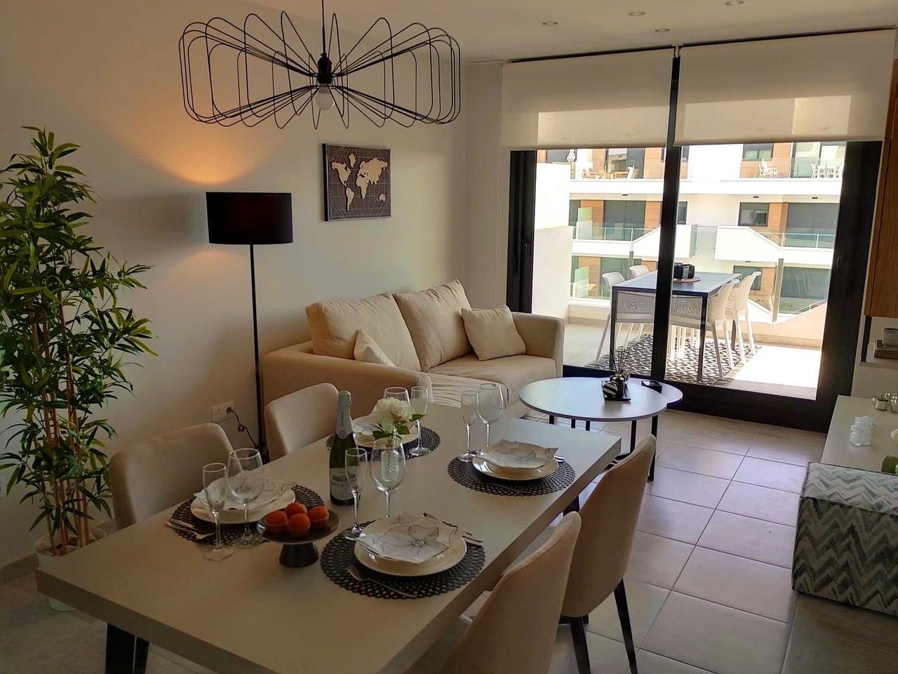 Pool area in apartment for sale in Villamartin