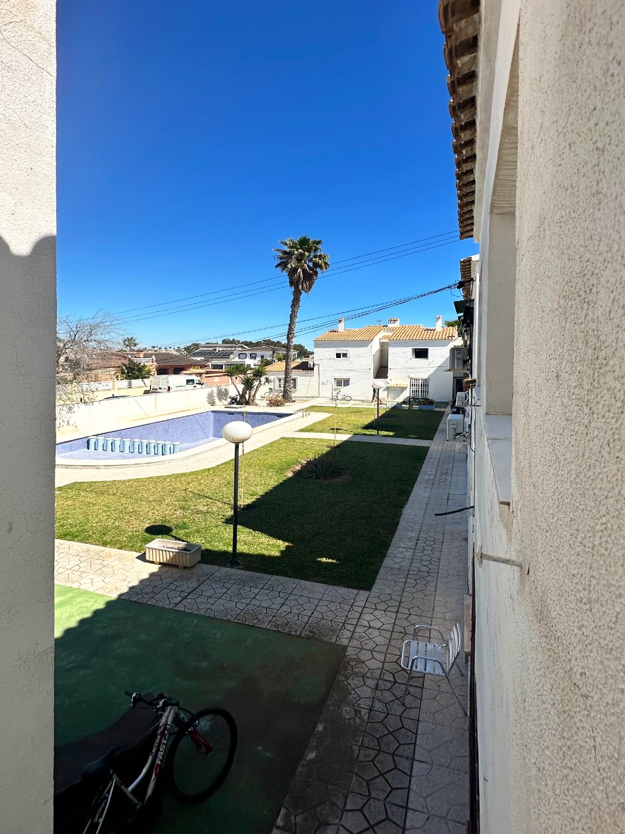 Pool area in bungalow for sale in Orihuela Costa