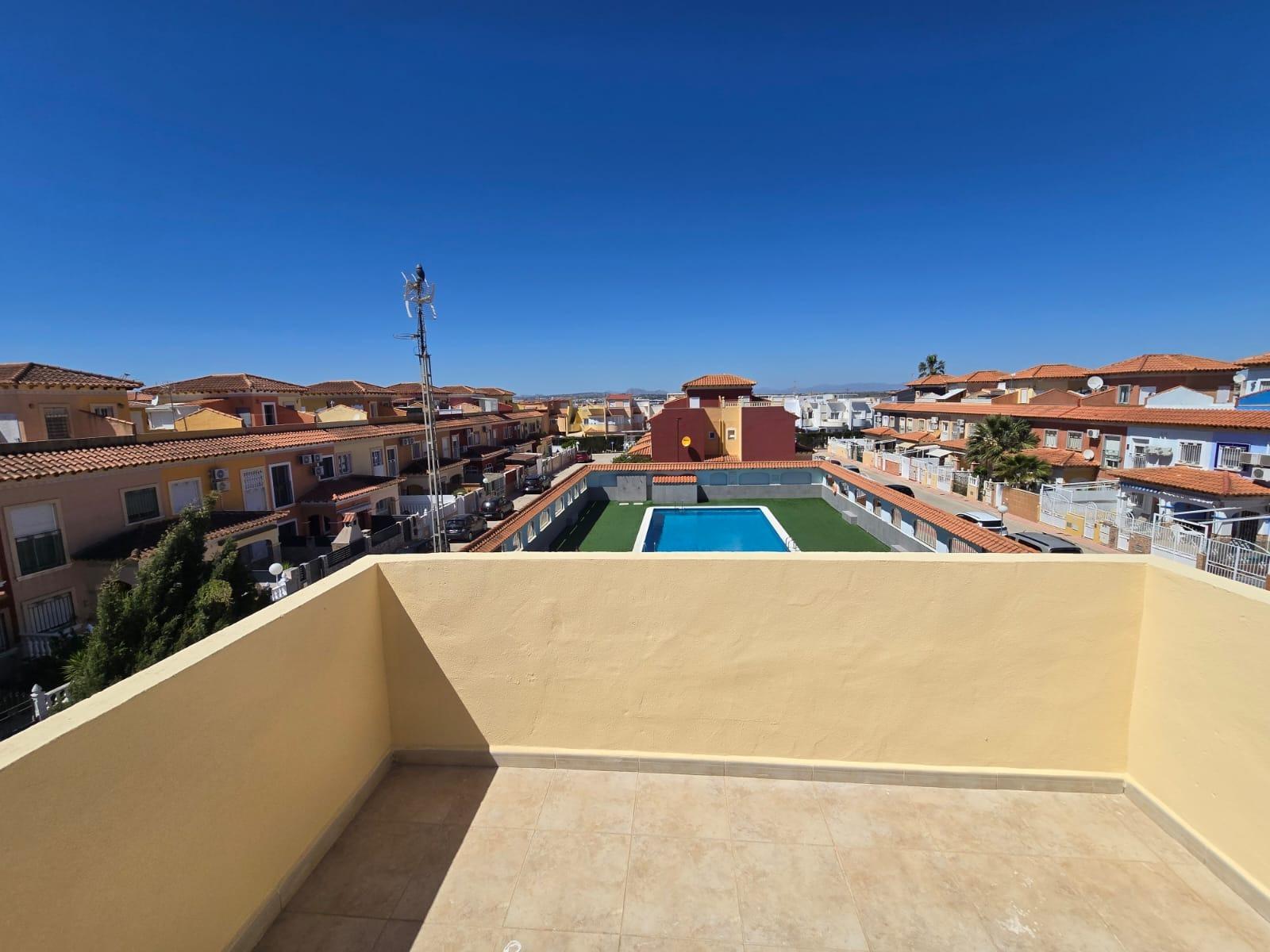 Pool area in duplex for sale in Torrevieja
