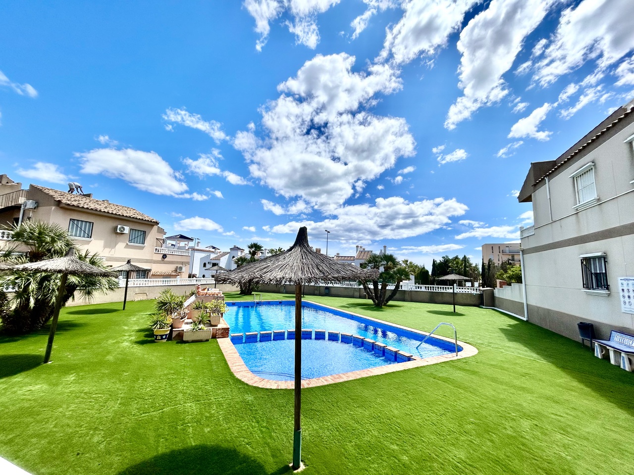 Pool area in apartment for sale in Villamartin