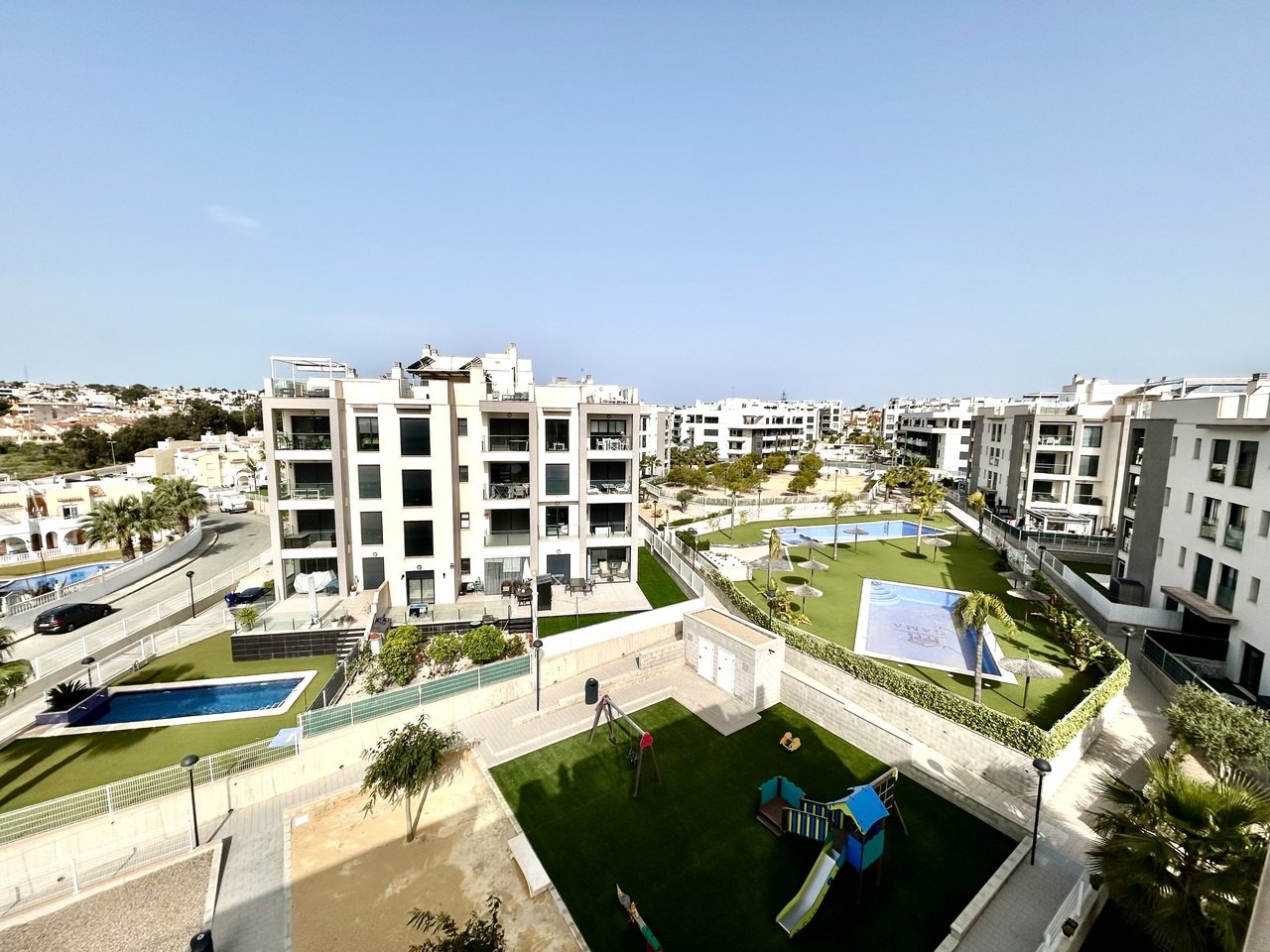 Pool area in apartment for sale in Villamartin