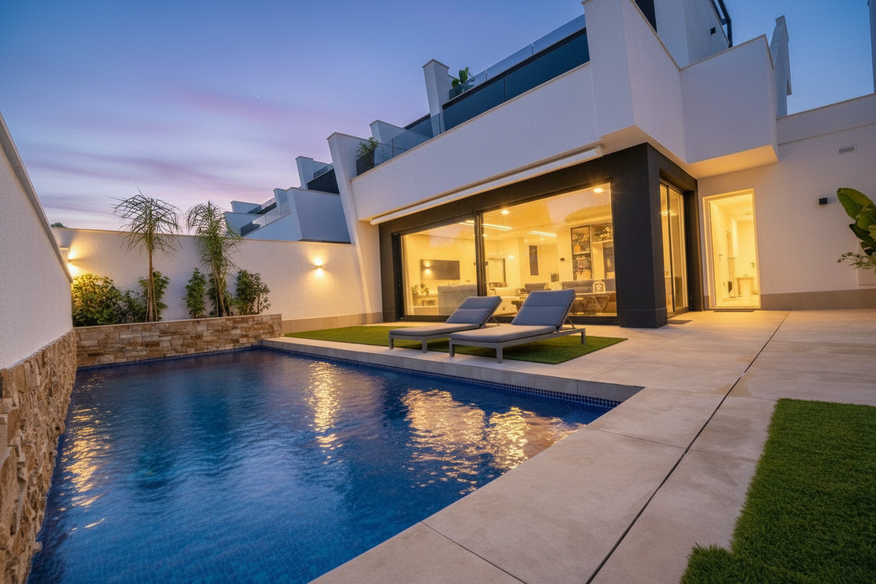 Garden in villa for sale in Santiago de la Ribera