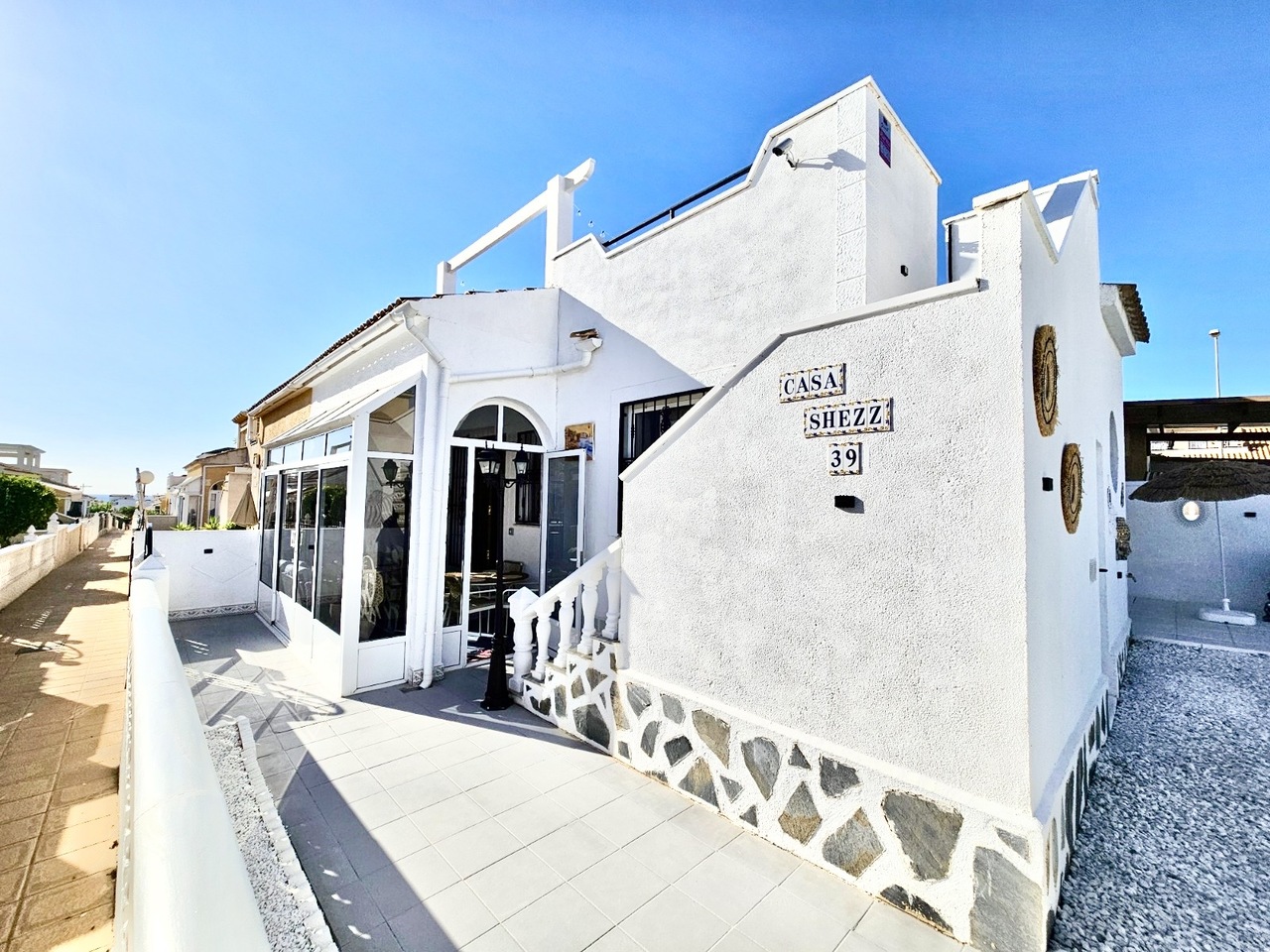 Exterior view in terraced for sale in Punta Prima