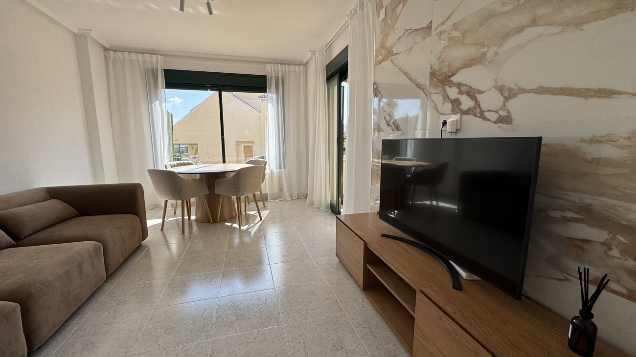 Pool area in apartment for sale in Lomas De Campoamor