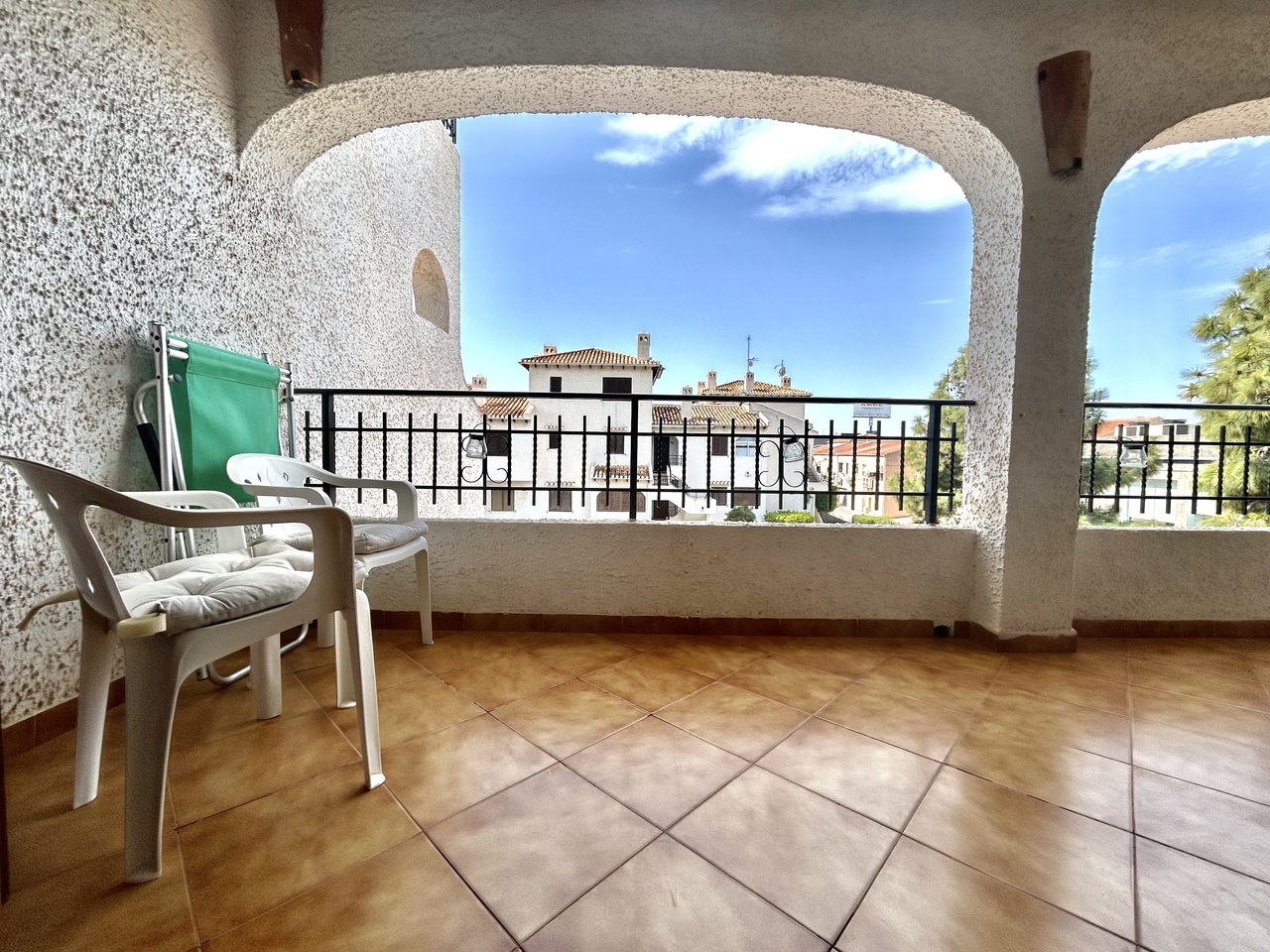 Pool area in apartment for sale in Cabo Roig
