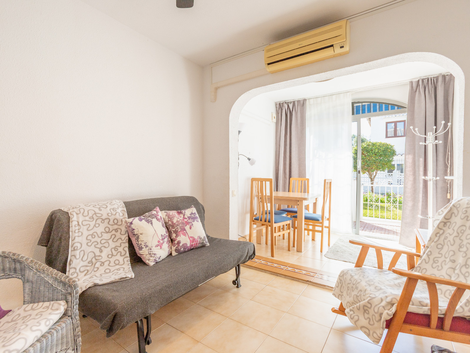 Pool area in bungalow for sale in Torrevieja