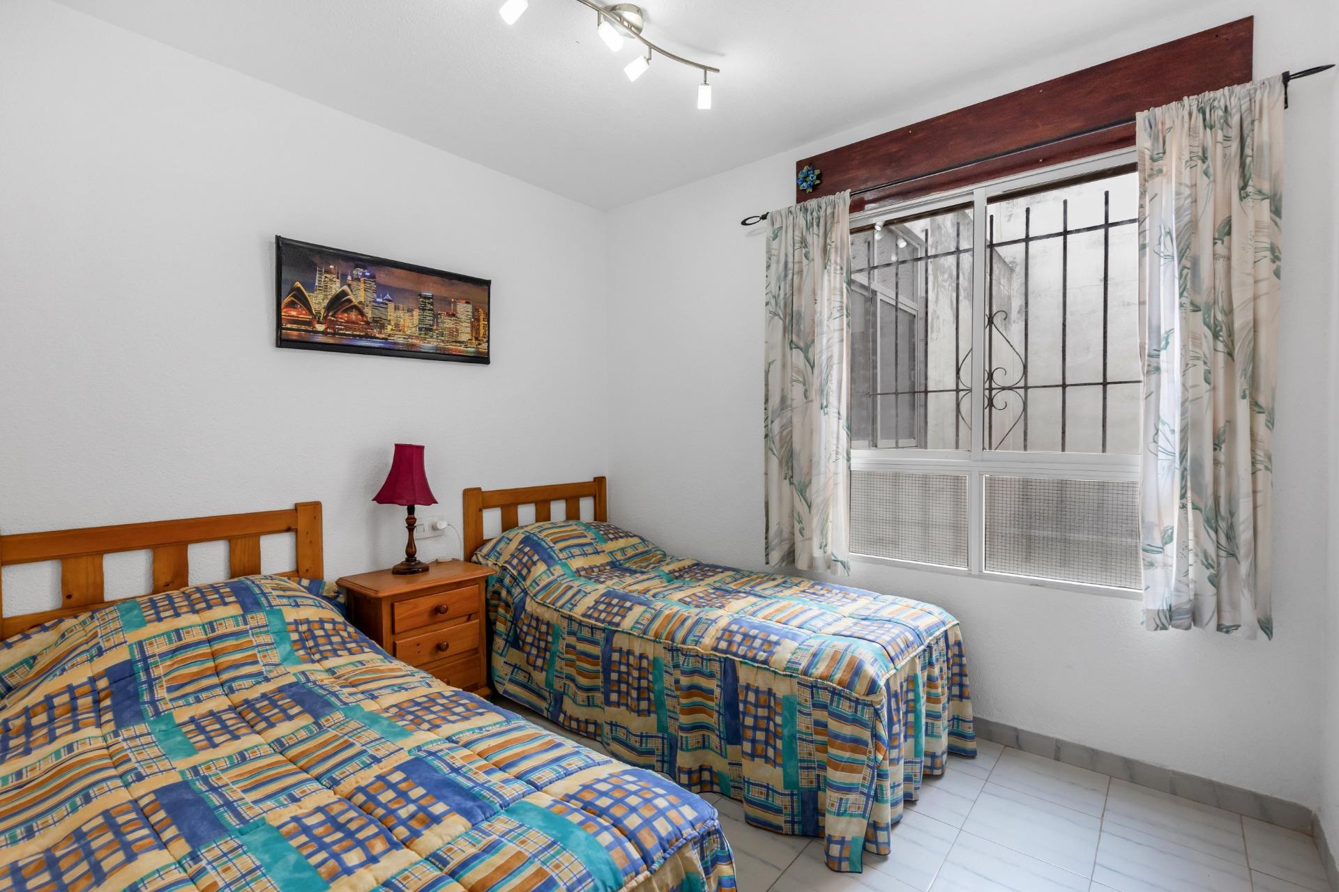 Pool area in bungalow for sale in Torrevieja
