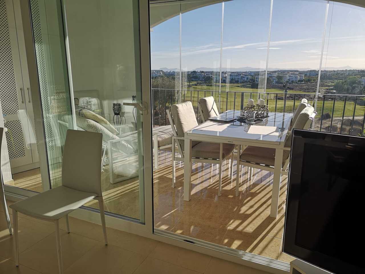 Master bedroom in apartment for sale in Hacienda Riquelme Golf Resort