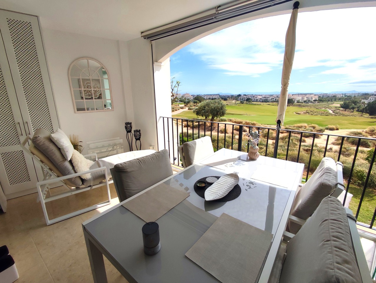 Terrace in apartment for sale in Hacienda Riquelme Golf Resort