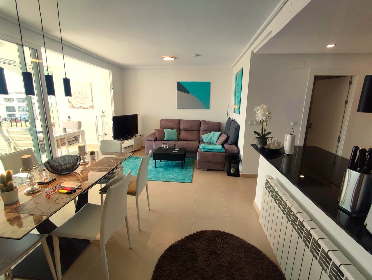 Garden in apartment for sale in Hacienda Riquelme Golf Resort
