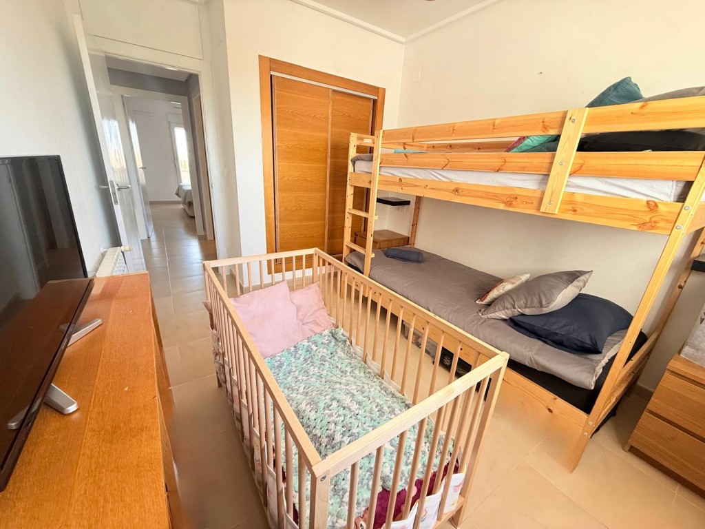 Master bedroom in apartment for sale in Hacienda Riquelme Golf Resort