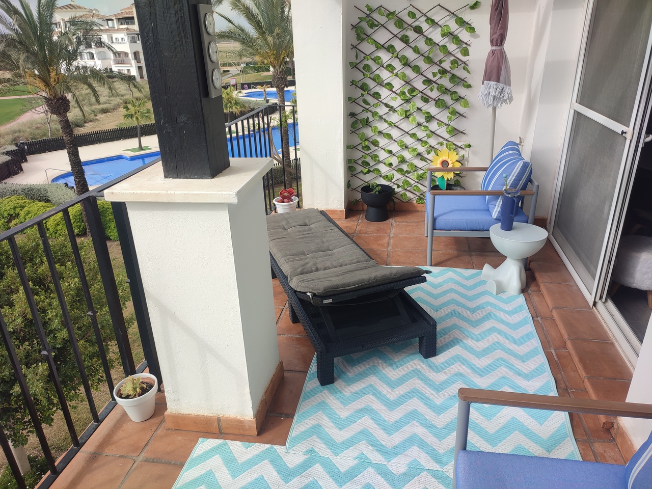 Terrace in apartment for sale in Hacienda Riquelme Golf Resort