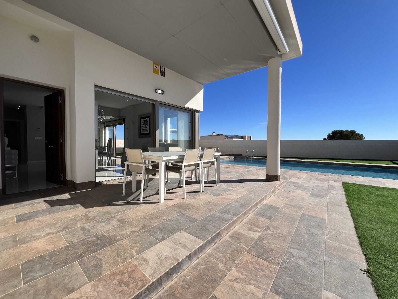 Pool area in villa for sale in Orihuela Costa
