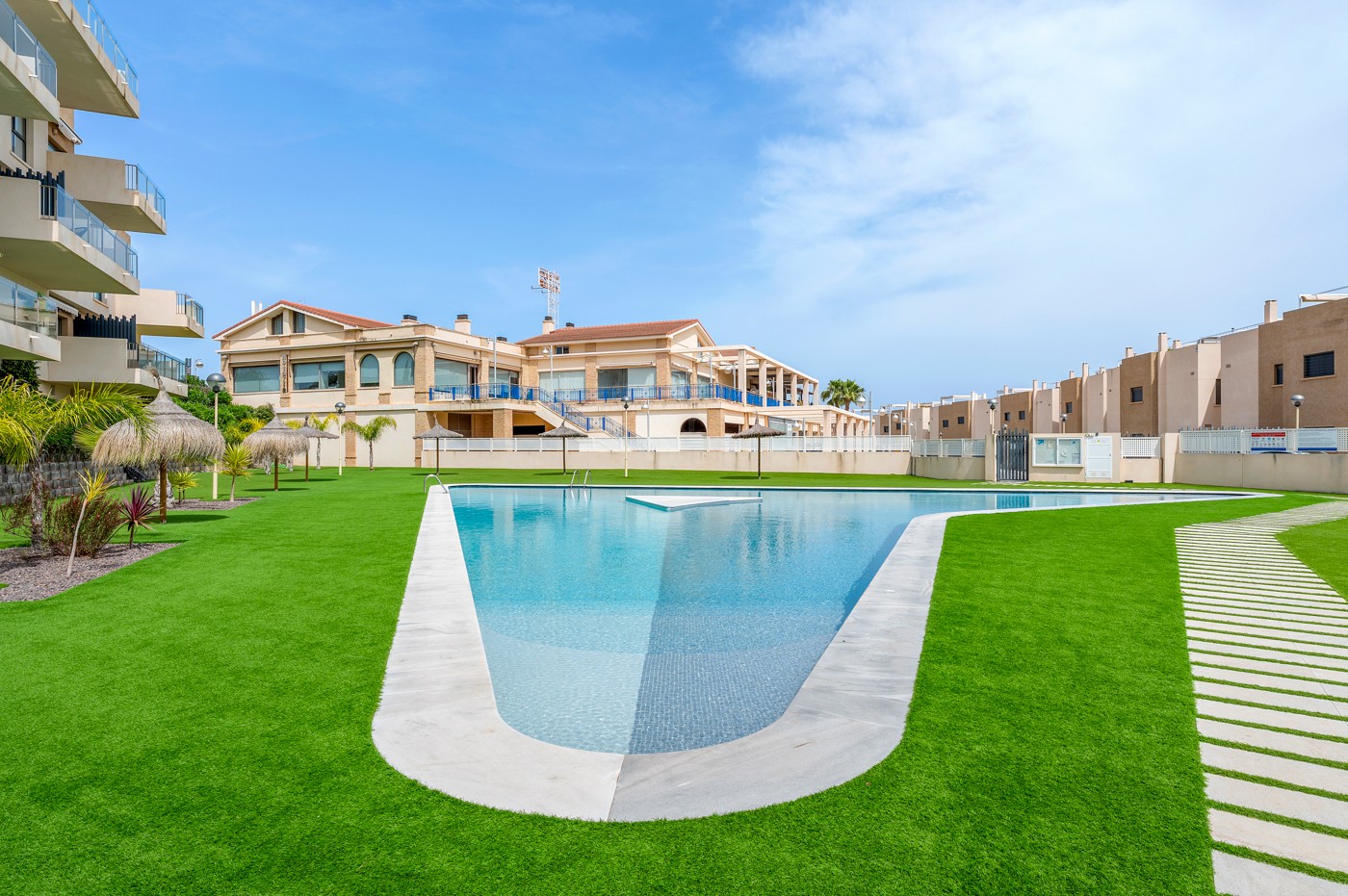 Pool area in apartment for sale in Orihuela Costa