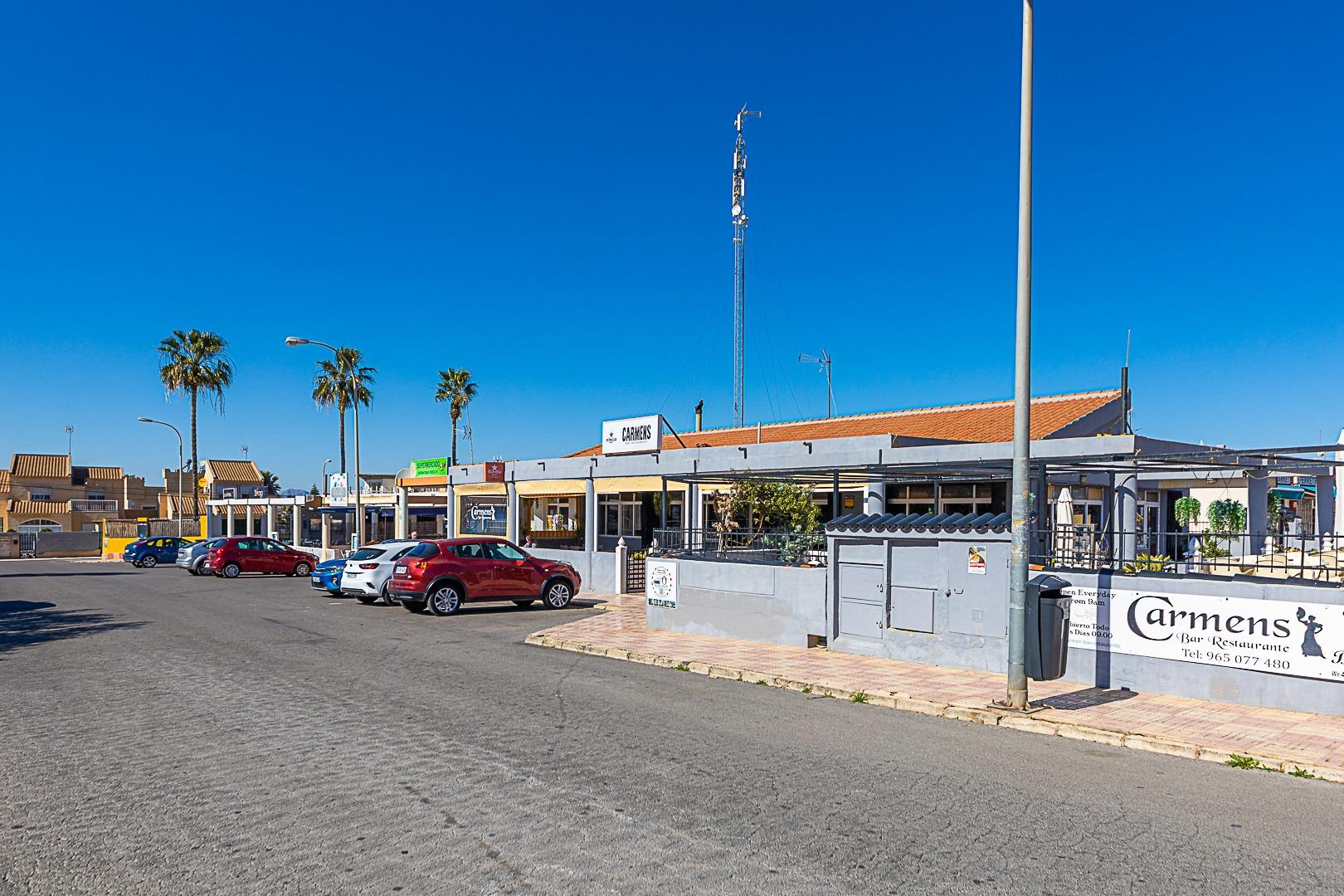 Pool area in bungalow for sale in Torrevieja