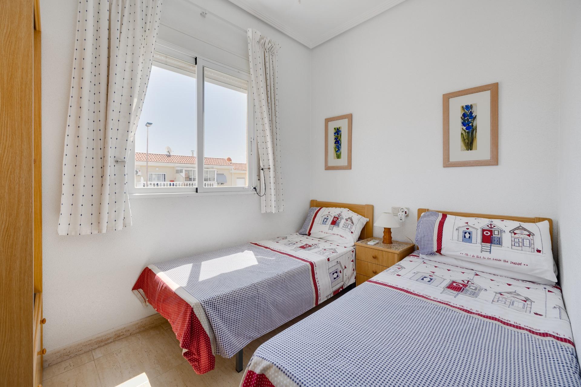 Pool area in bungalow for sale in Torrevieja