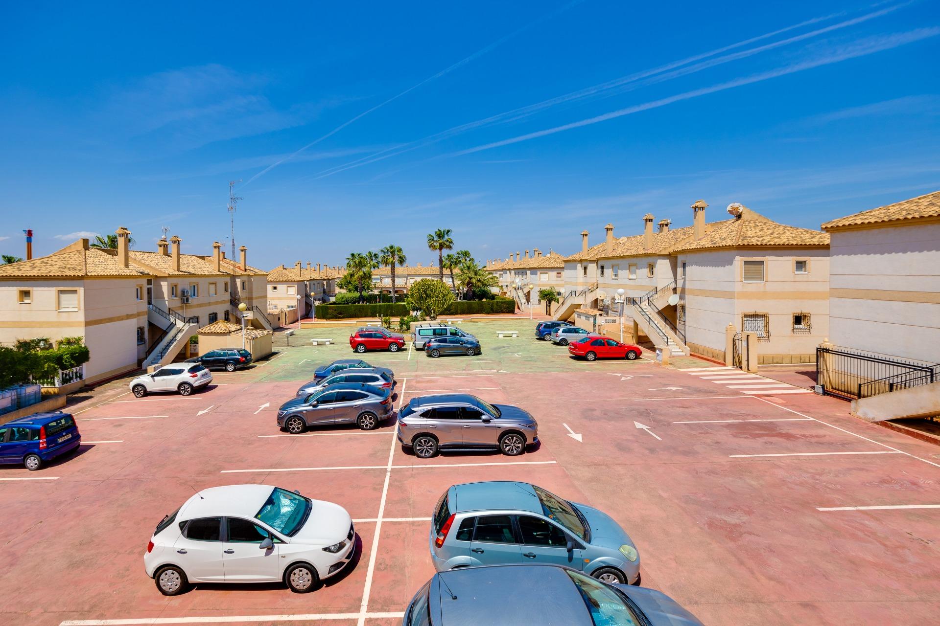 Pool area in bungalow for sale in Torrevieja