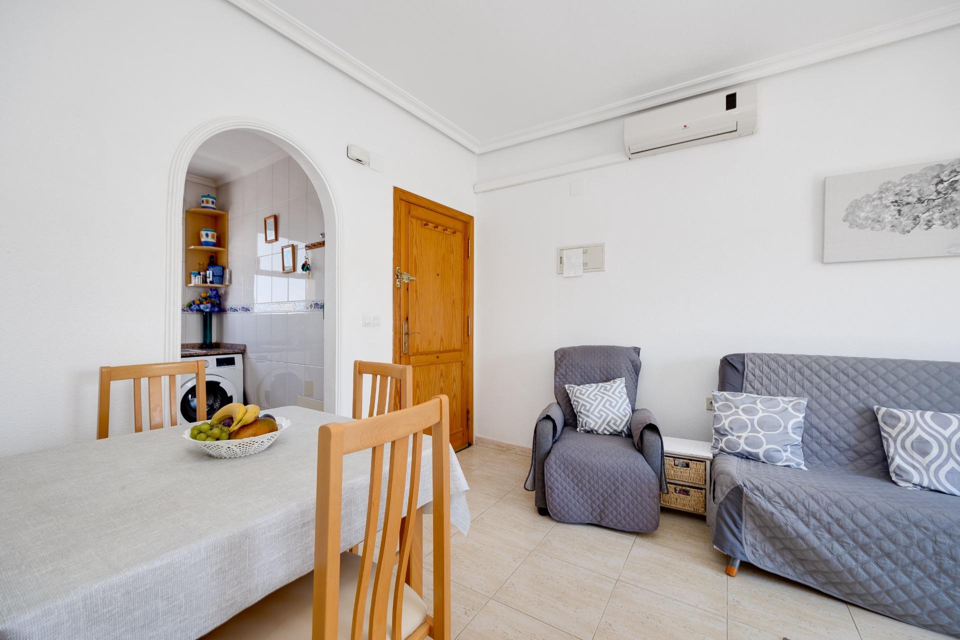 Pool area in bungalow for sale in Torrevieja