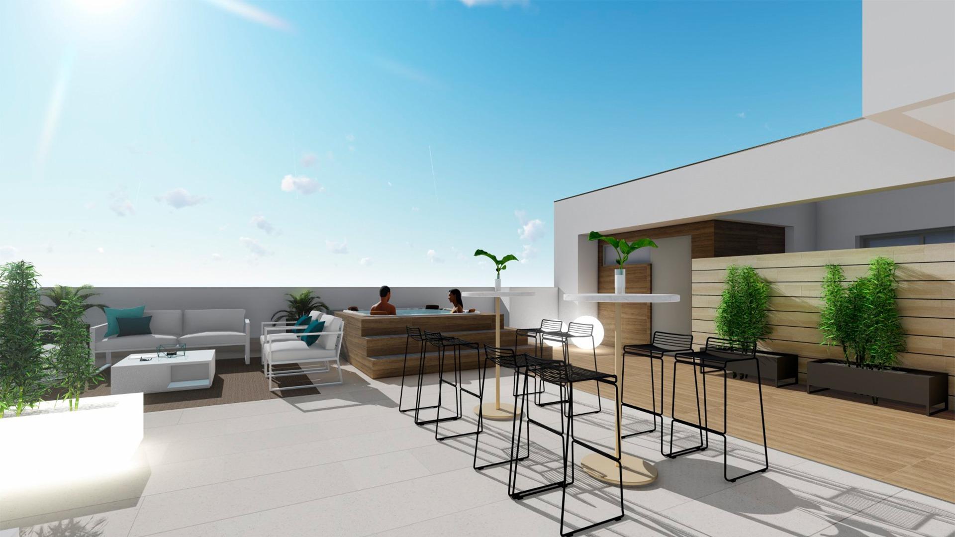 Pool area in apartment for sale in Torrevieja