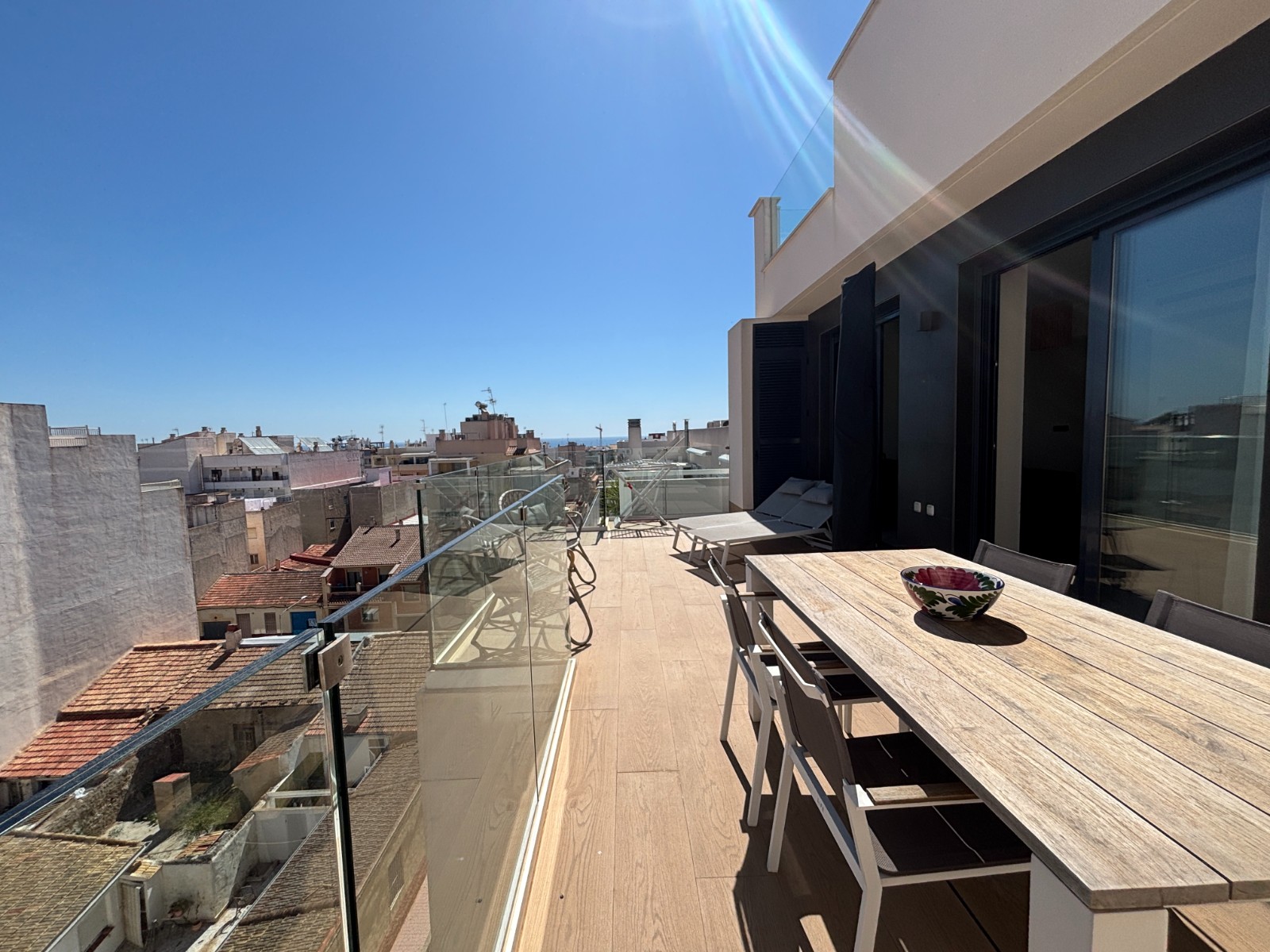 Pool area in penthouse for sale in Guardamar del Segura