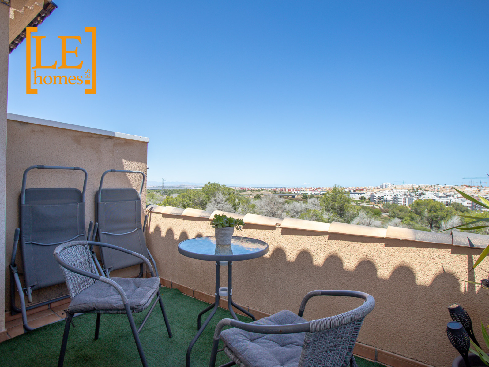 Pool area in bungalow for sale in Orihuela Costa