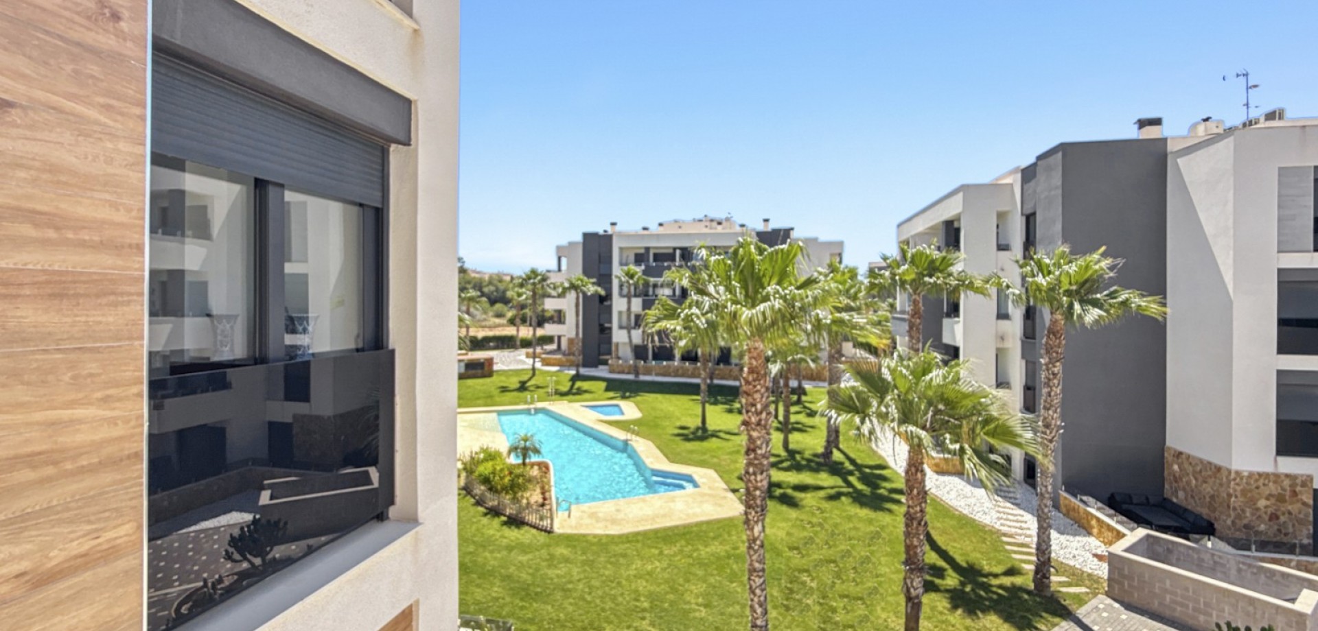 Pool area in apartment for sale in Orihuela Costa