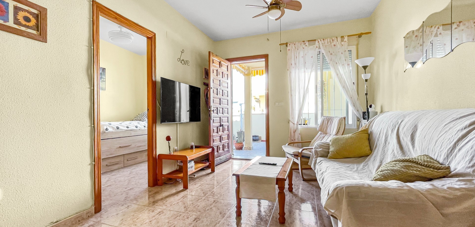 Pool area in bungalow for sale in Orihuela Costa