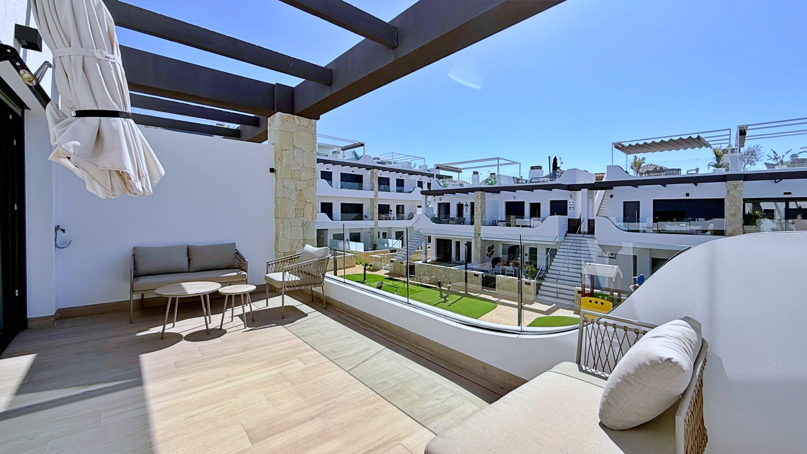 Terrace in penthouse for sale in Orihuela Costa
