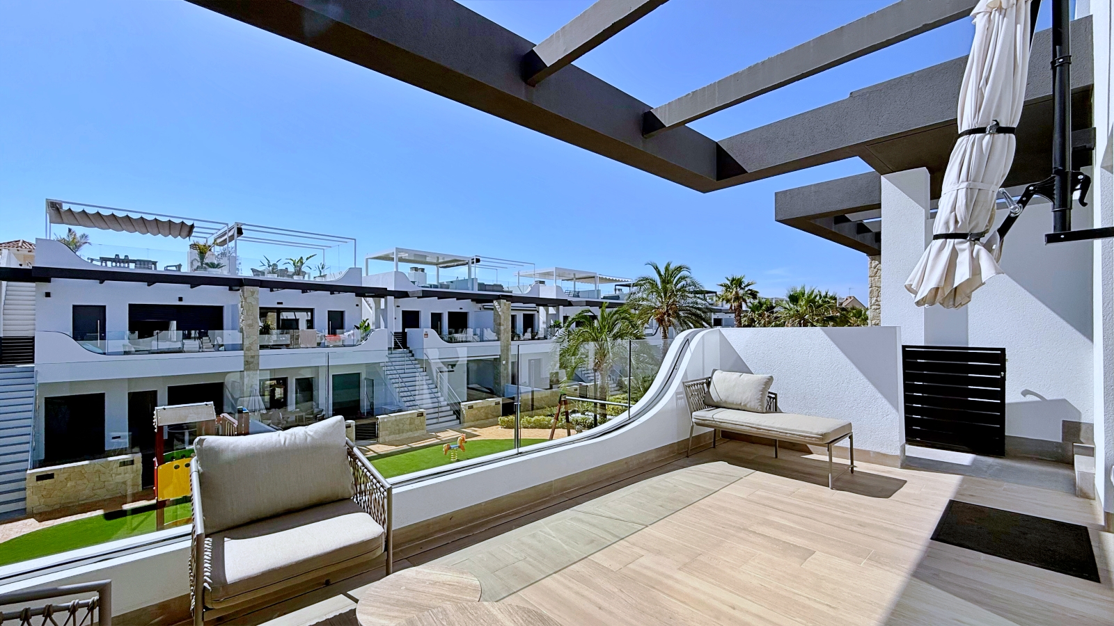Pool area in penthouse for sale in Orihuela Costa