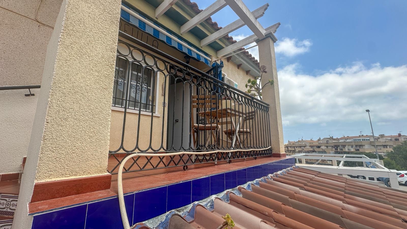 Pool area in bungalow for sale in Orihuela Costa