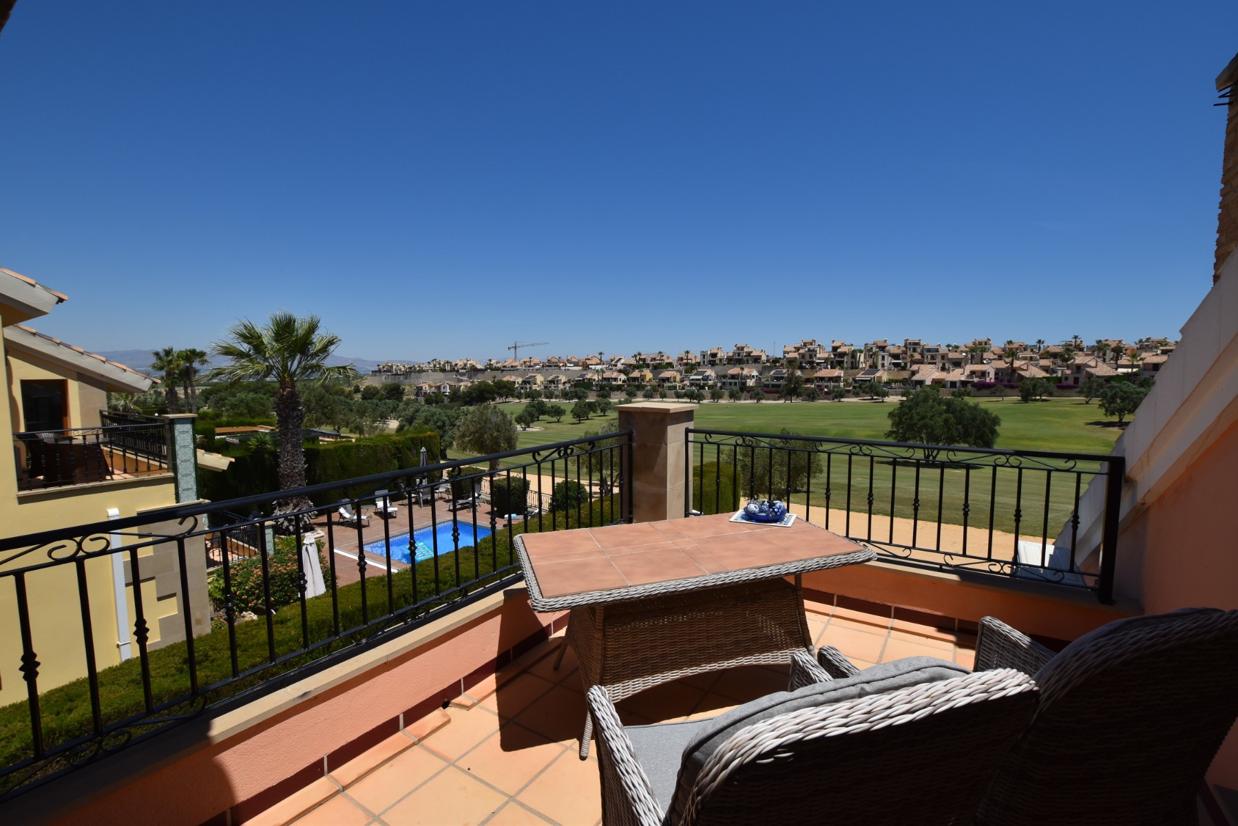 Pool area in villa for sale in Algorfa