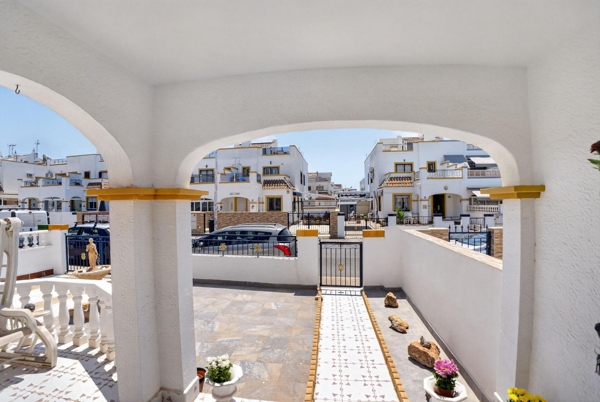Pool area in duplex for sale in Torrevieja
