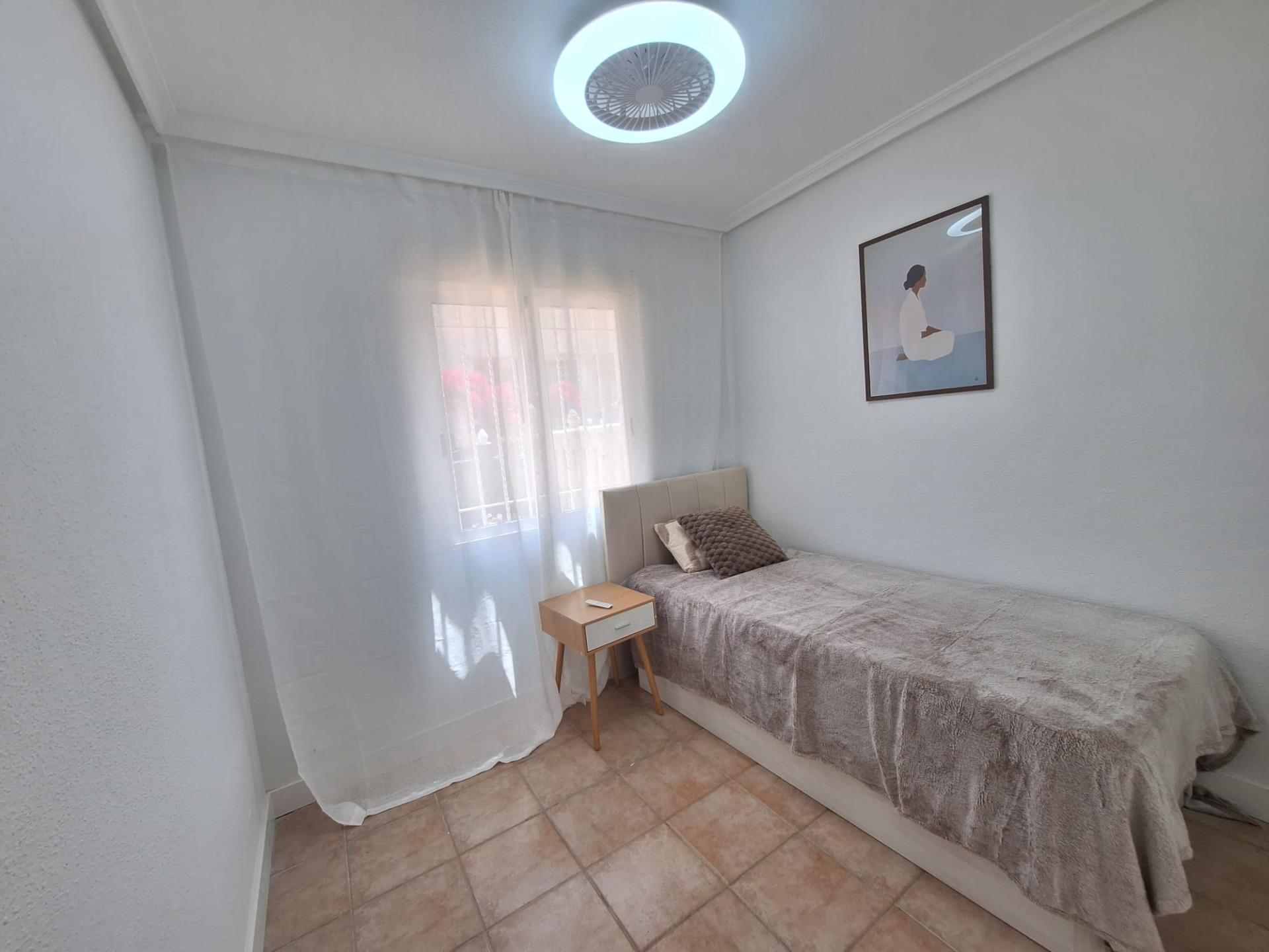 Pool area in bungalow for sale in Torrevieja