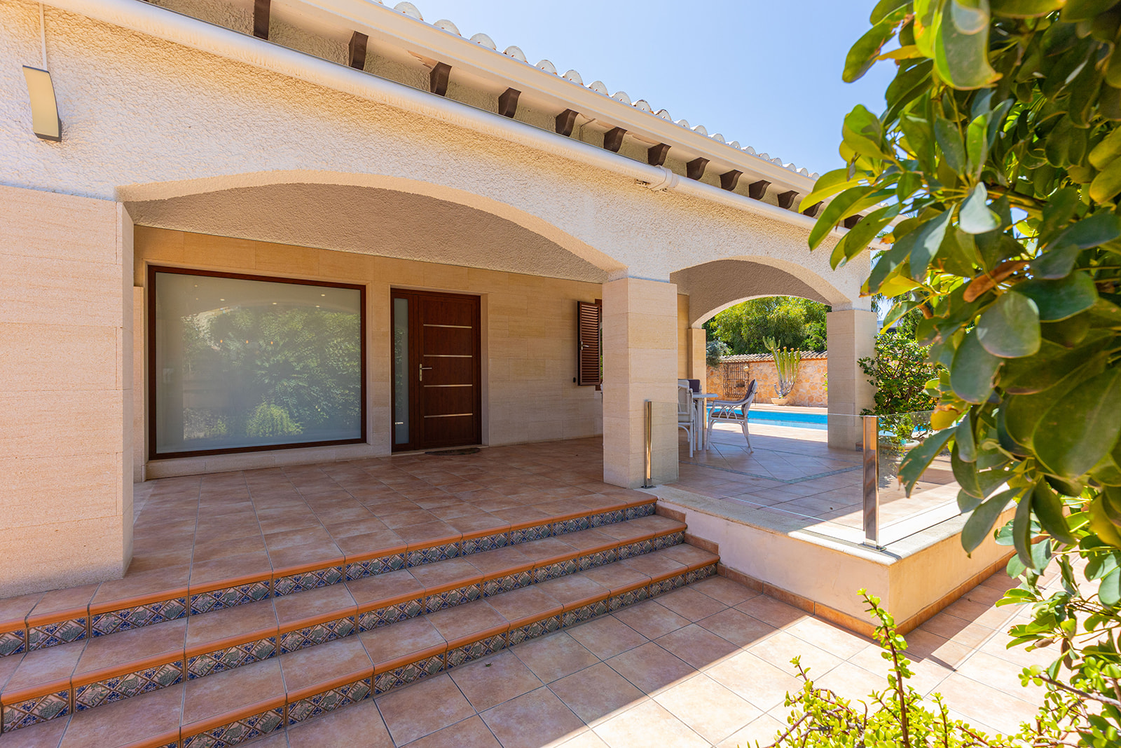 Pool area in villa for sale in Orihuela Costa