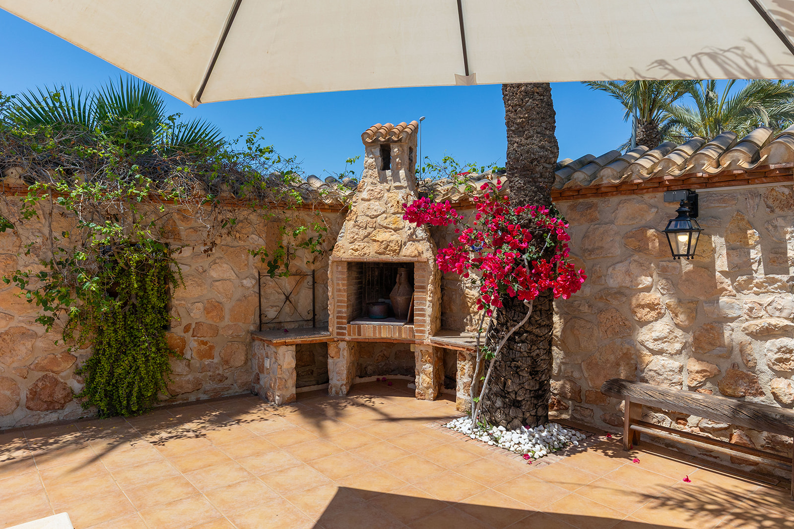 Pool area in villa for sale in Orihuela Costa