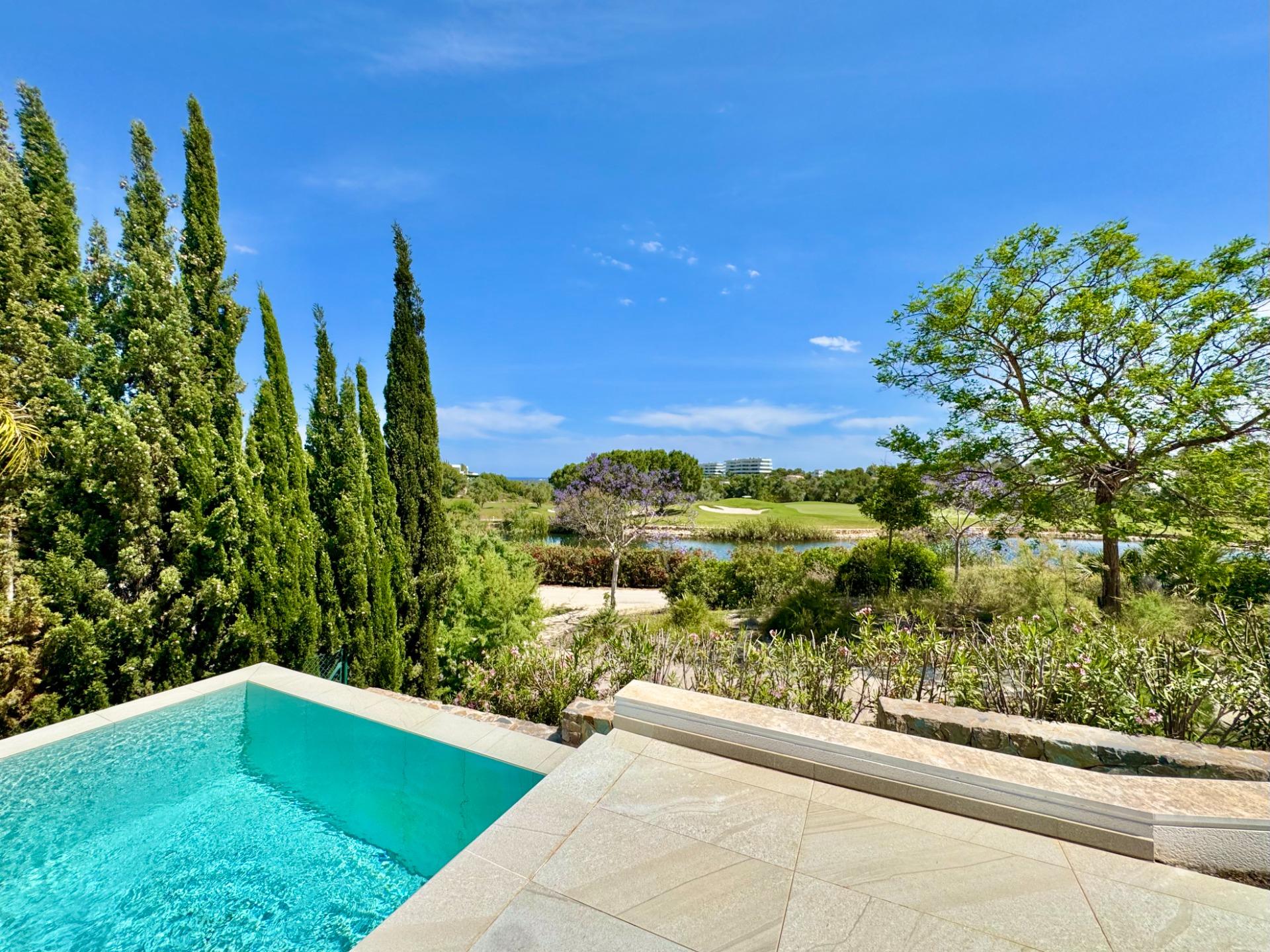Pool area in villa for sale in Orihuela