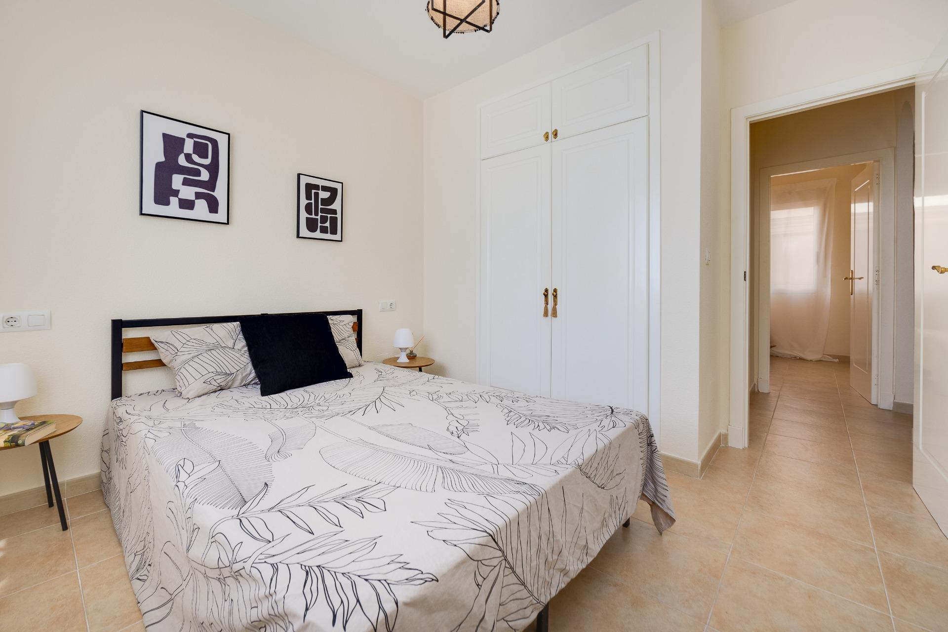 Pool area in bungalow for sale in Torrevieja