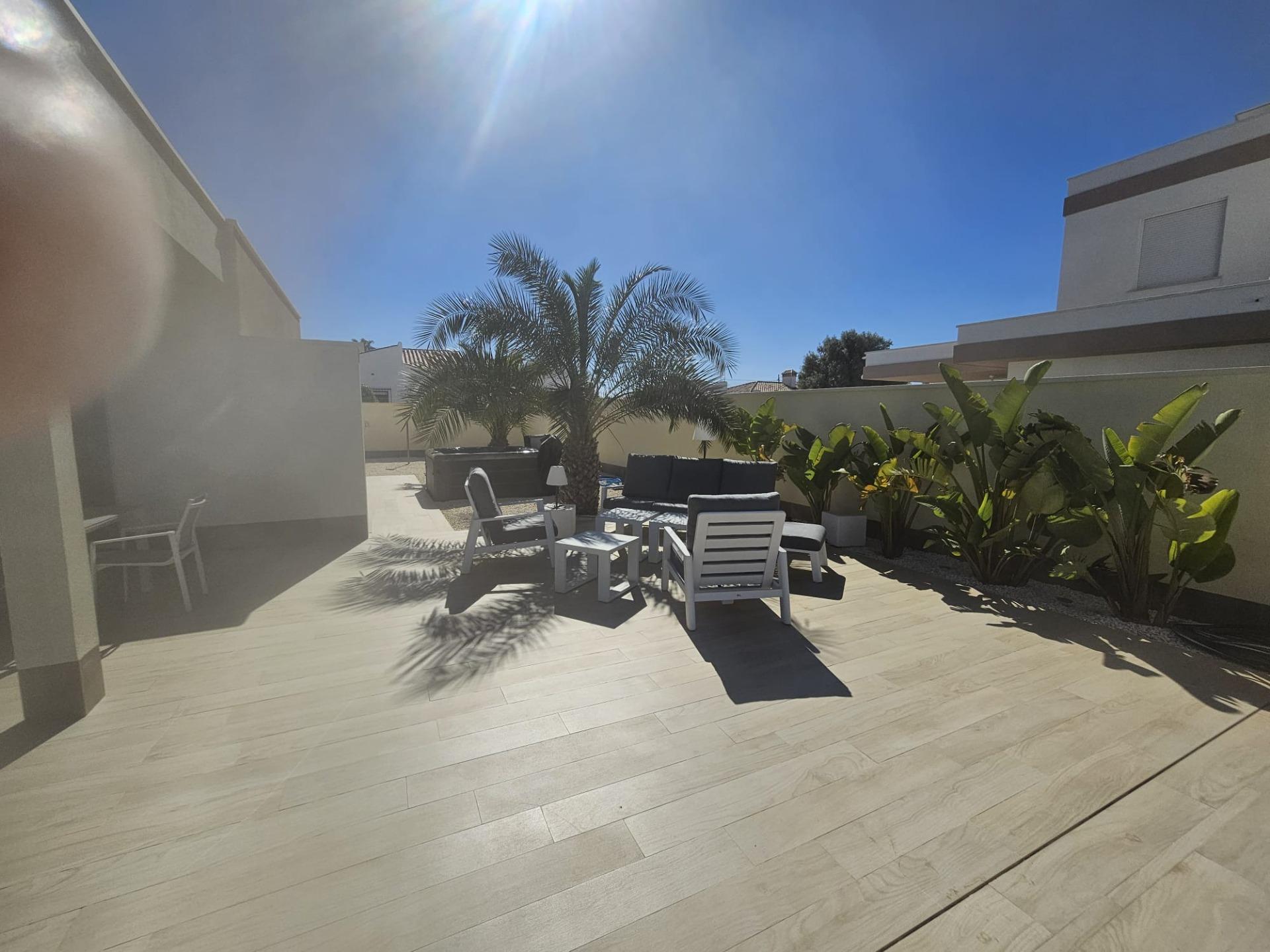 Pool area in villa for sale in Torrevieja