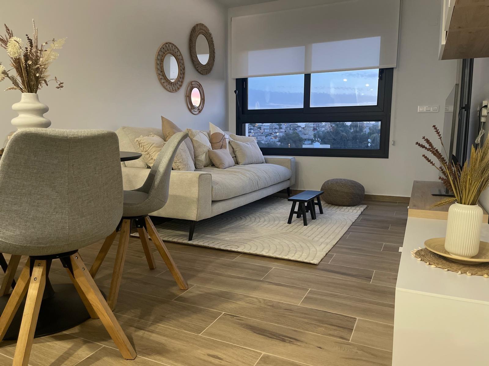 Living room in penthouse for sale in Orihuela Costa