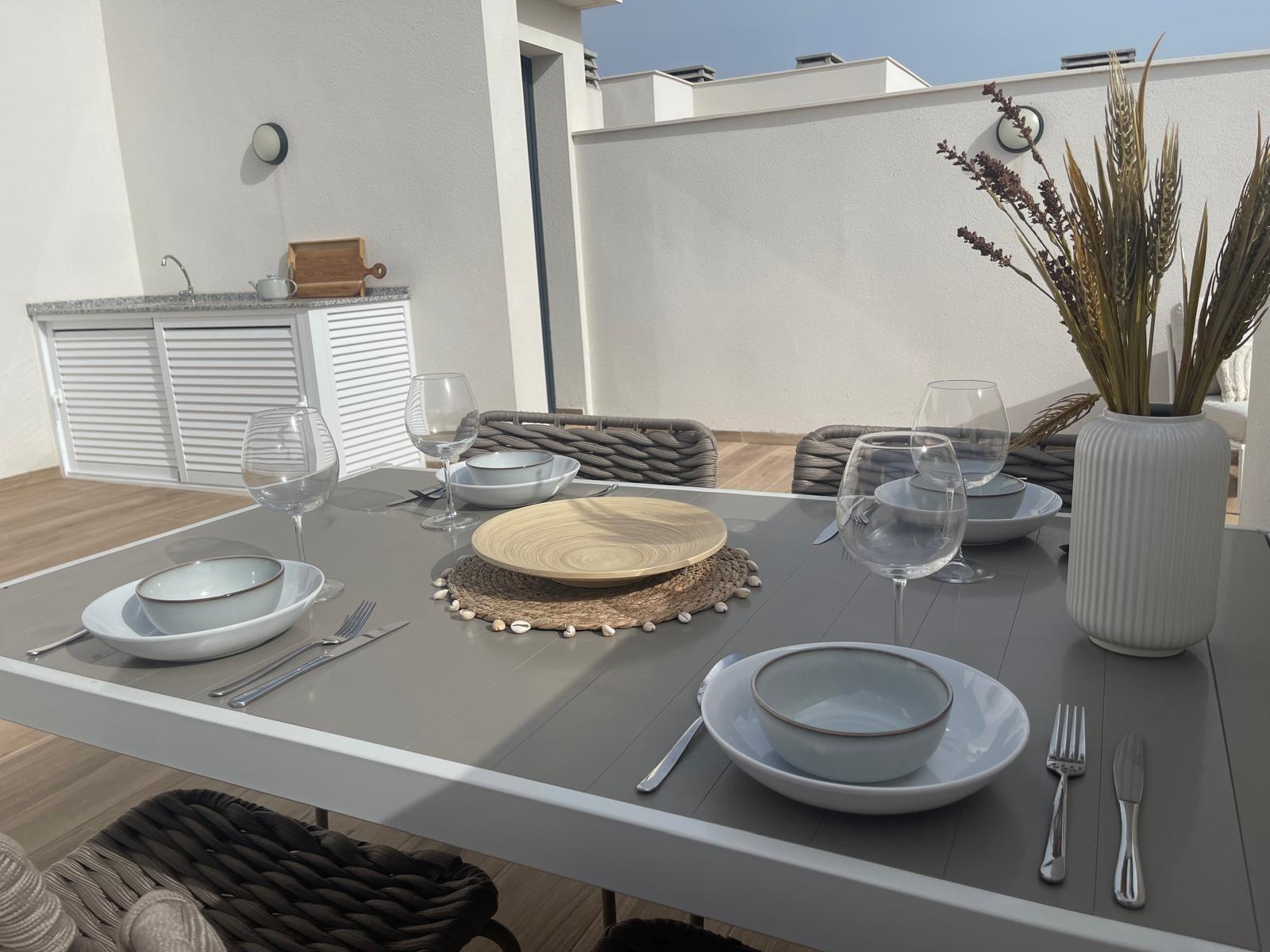 Terrace in penthouse for sale in Orihuela Costa