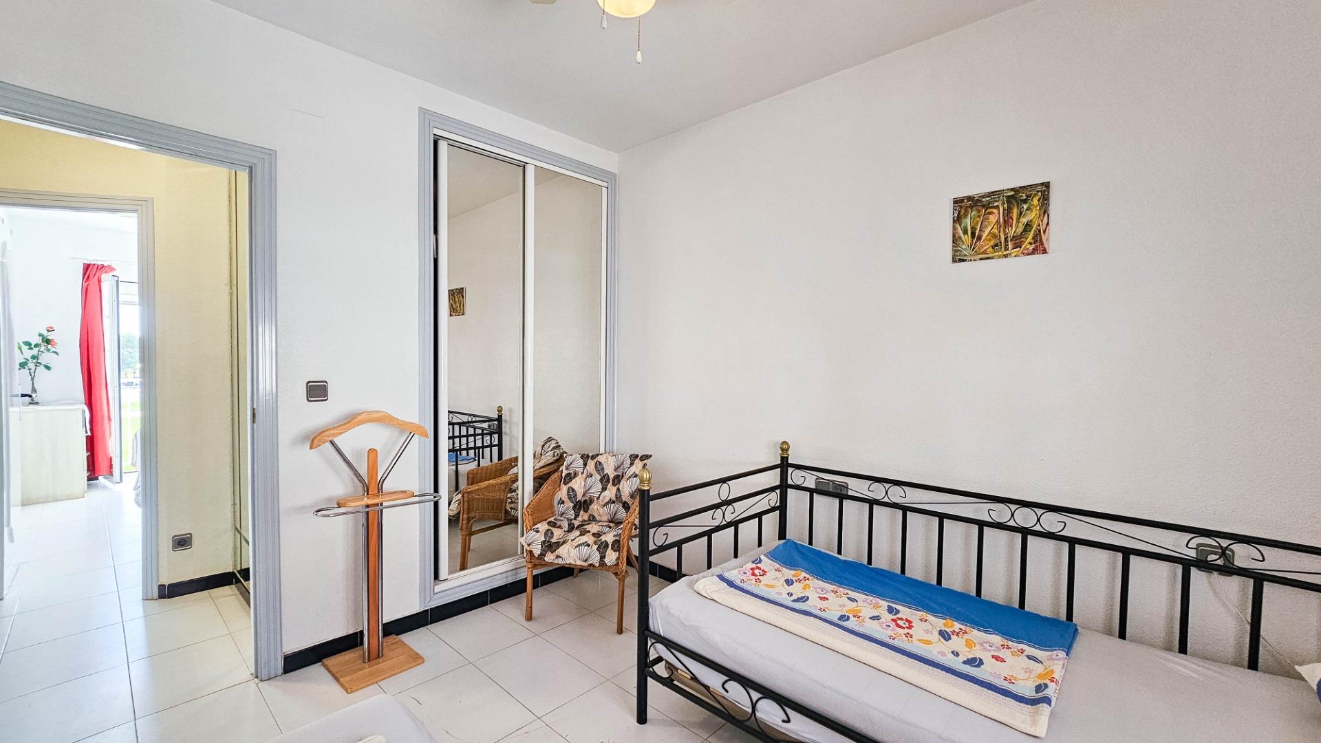 Pool area in bungalow for sale in Orihuela Costa