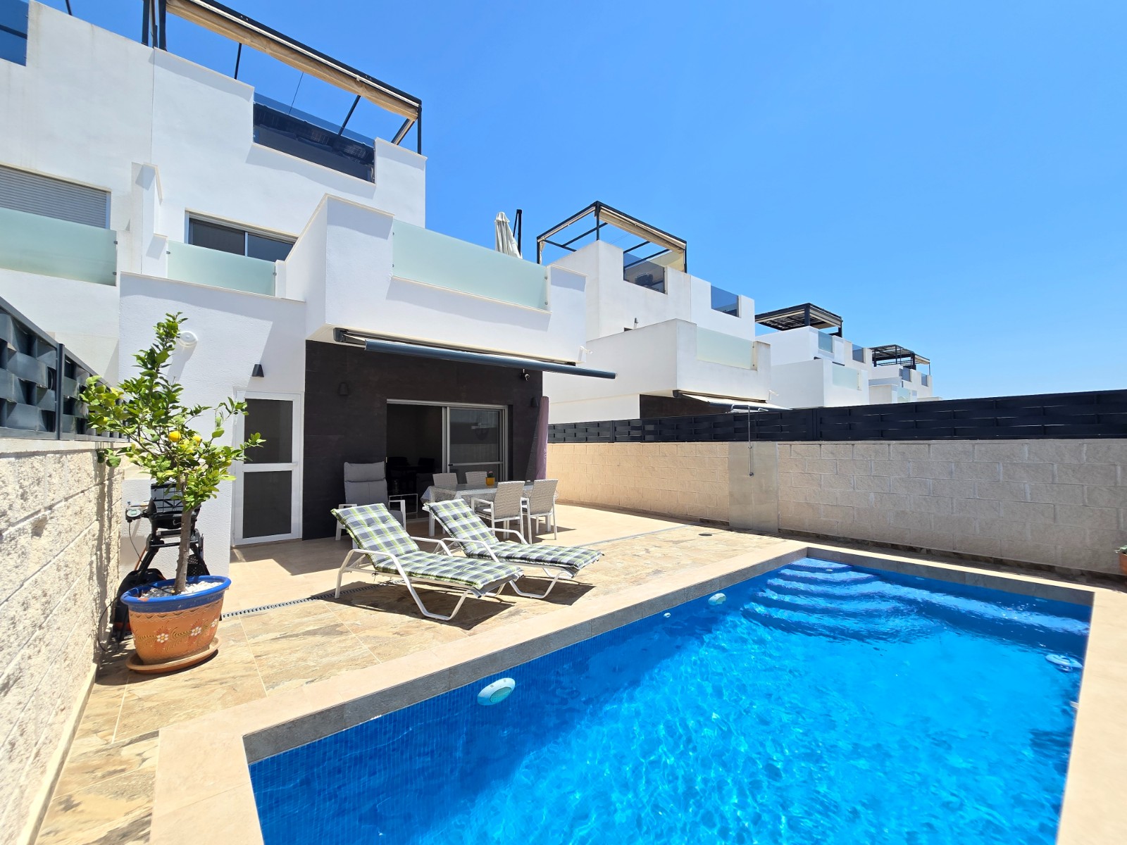 Pool area in villa for sale in Ciudad Quesada
