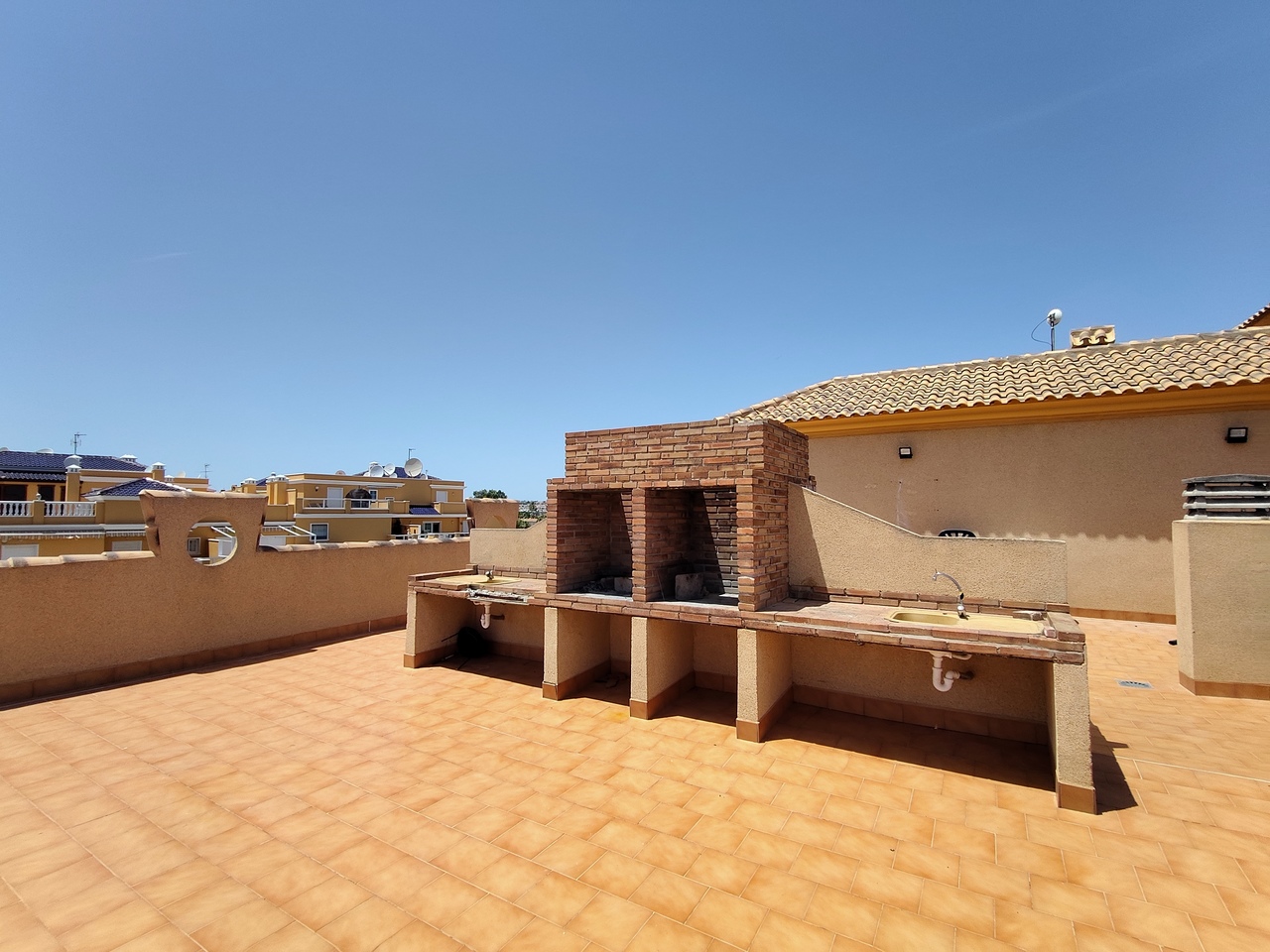 Pool area in apartment for sale in Cabo Roig