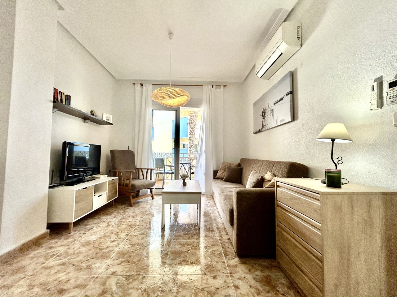 Pool area in apartment for sale in Cabo Roig