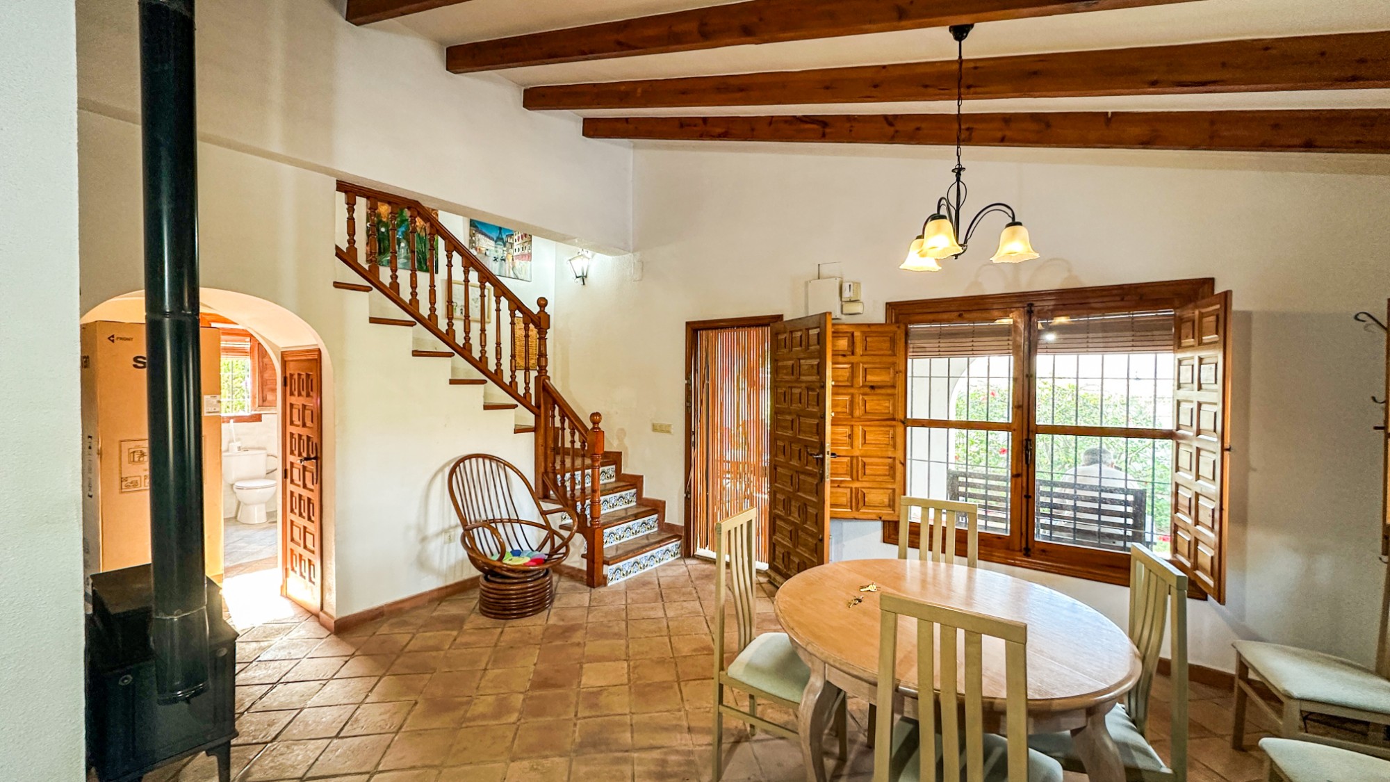 Pool area in villa for sale in Cabo Roig