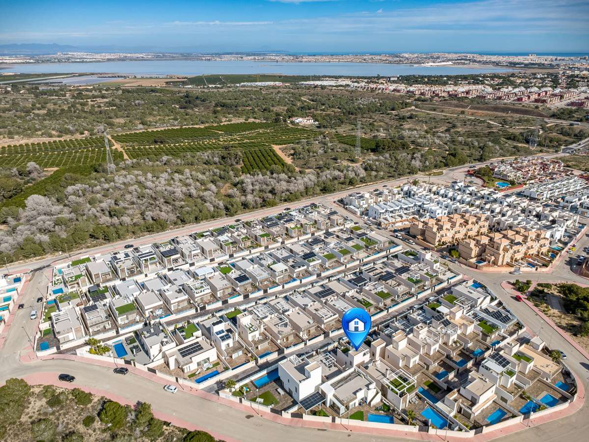 Pool area in villa for sale in Orihuela Costa