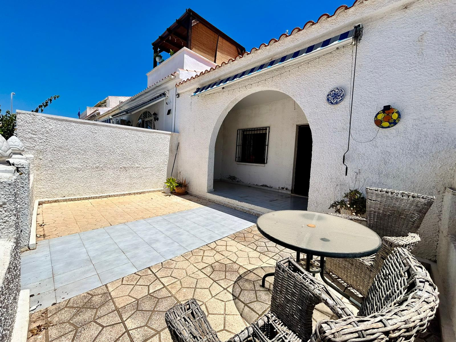 Pool area in bungalow for sale in Torrevieja
