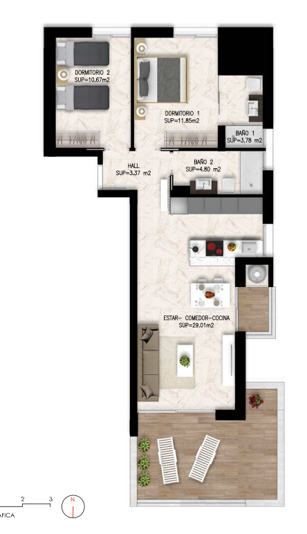 Master bedroom in apartment for sale in Orihuela